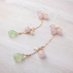 樹脂フックピアス rose quartz twinkle pierce 3枚目の画像