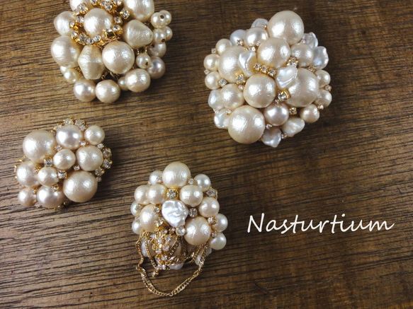 cotton pearl brooch 5枚目の画像