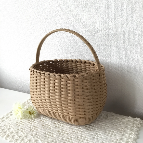 【受注製作】ワンハンドル楕円かご craft 2枚目の画像
