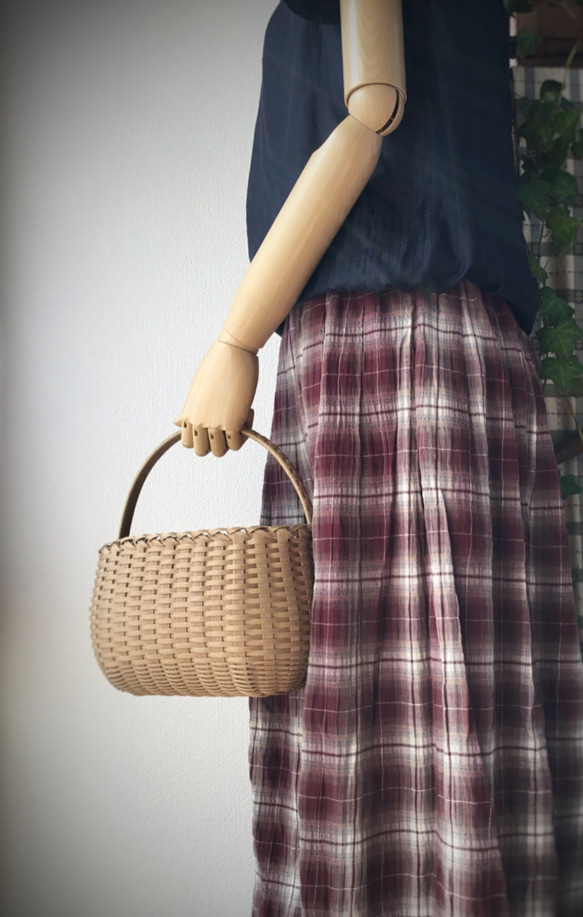 【受注製作】ワンハンドル楕円かご craft 4枚目の画像