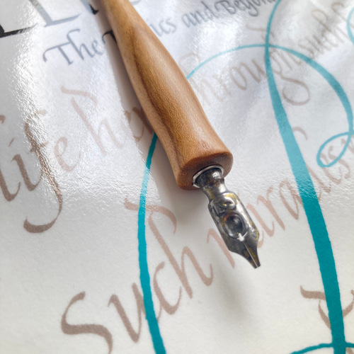 カリグラフィーストレートペンホルダー バッファローホーン 万年筆トレー