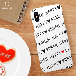 送料無料＊HAPPY girl&woman＊iPhoneケース／スマホケース 1枚目の画像