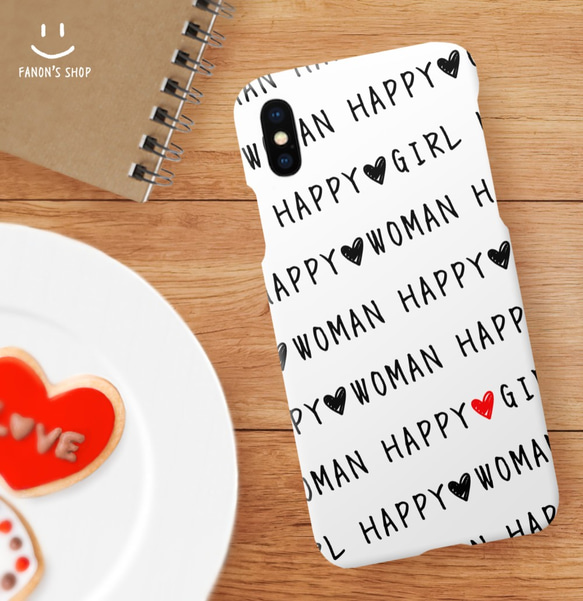 送料無料＊HAPPY girl&woman＊iPhoneケース／スマホケース 1枚目の画像