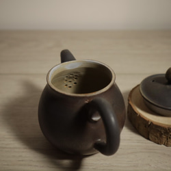 陶藝 自然落灰 柴燒 茶壺 140ml 第2張的照片