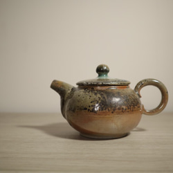 自然藍釉 柴燒壺 柴燒茶壺 140ml 陶藝手拉胚 第5張的照片