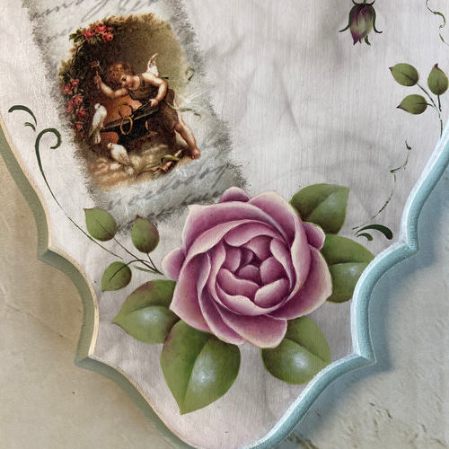 薔薇のプレート大「トールペイント」35