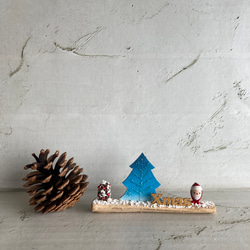 どんぐりサンタのミニオブジェ　クリスマスツリー 2枚目の画像