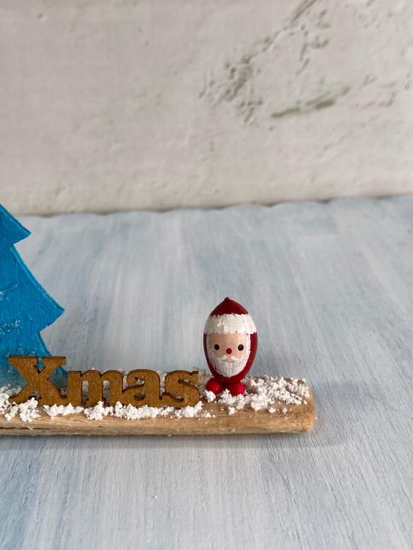 どんぐりサンタのミニオブジェ　クリスマスツリー 4枚目の画像