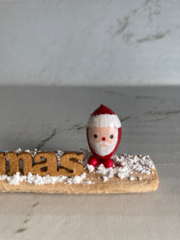 どんぐりサンタのミニオブジェ　クリスマスオブジェ 3枚目の画像