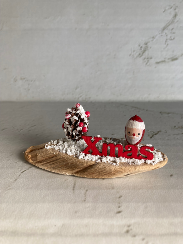 どんぐりサンタのミニオブジェ　クリスマスオブジェ 4枚目の画像