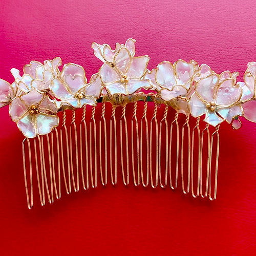 白桜のヘアアクセサリー ディップアート ワイヤーアクセサリー 春