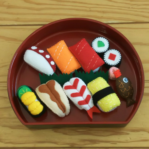 ⑦フェルトままごと　お寿司　オーダーページ フェルトままごと おもちゃ お寿司 おもちゃ・人形 smrymamagoto 通販
