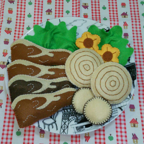 フェルト ままごと 焼肉セット おもちゃ・人形 RIKUGON 通販 2163114