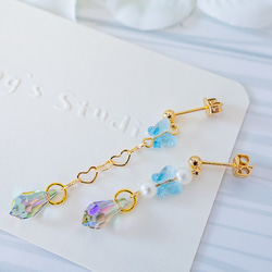 【限量】Crystal Butterfly-施華洛世奇水晶蝴蝶耳環（藍色款） 第3張的照片