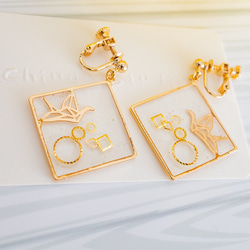 （お客様のご注文で、ご自身でない方はご購入をお控えください）「千羽鶴」-金属製の折り鶴のイヤリング/ネックレス 6枚目の画像