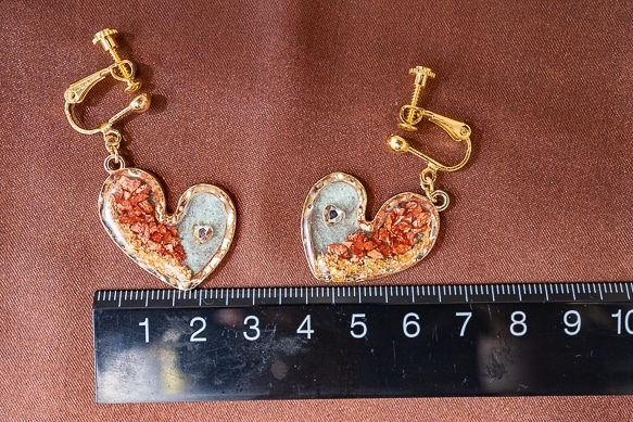 「維納斯」-愛心造型金箔施華洛世奇水鑽耳環/項鍊 第6張的照片