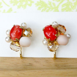 vintage stone earring 2枚目の画像