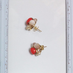 vintage stone pierce ; red 3枚目の画像