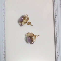 vintage stone pierce ; purple 3枚目の画像