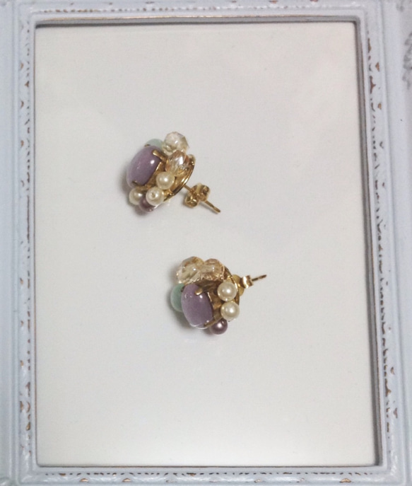 vintage stone pierce ; purple 3枚目の画像