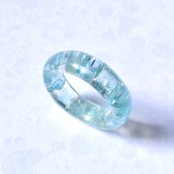 受注制作】天然石 アパタイト レジン リング さざれ石使用。名入れ可能