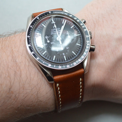 『高級革使用』フレンチレザー　革ベルト　時計ベルト　AppleWatchバンド　腕時計　ブラウン　牛革　レザー　カスタム 3枚目の画像