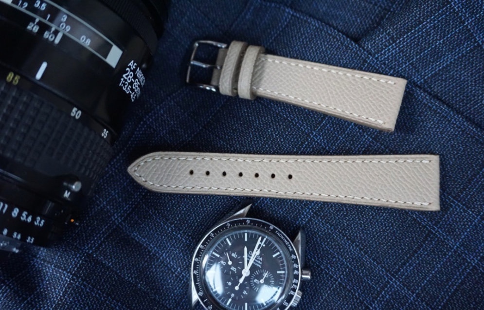 『高級革使用』エプソンレザー　革ベルト　時計ベルト AppleWatchバンド　腕時計　トレンチカラー　皮 カスタム