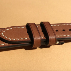 『高級革使用』フレンチレザー　バラニルレザー　時計ベルト　AppleWachバンド　 ブラウン　レザー　腕時計　革ベルト 6枚目の画像