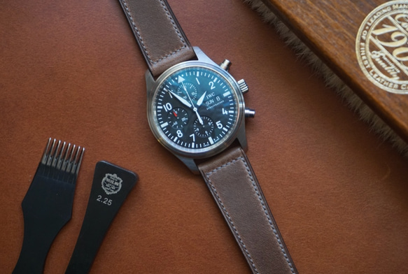 『高級革使用』ホーウィン　クロムエクセル　ナチュラル　時計ベルト　Apple Watchバンド　レザー　腕時計　革ベルト 6枚目の画像