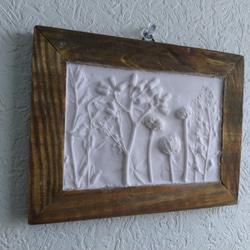 野の花レリーフ　早春　③　ホワイト　アロマストーン　壁飾り　母の日　プレゼント 5枚目の画像