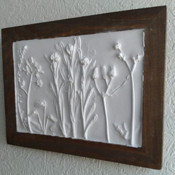 野の花レリーフ　早春① Lサイズ　ホワイト　デフューザー・壁飾り　母の日　プレゼント 3枚目の画像