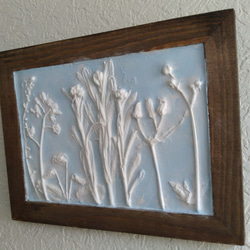 野の花レリーフ　早春① Lサイズ　ブルー　デフューザー・壁飾り　母の日　プレゼント 2枚目の画像