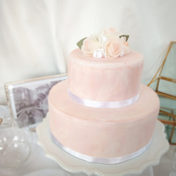 ほんのりピンクのバラのクレイケーキ 2枚目の画像