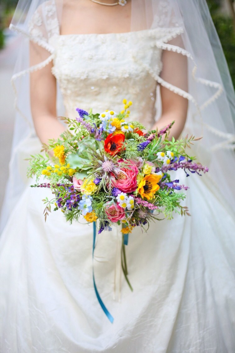 オーダーメイド / アーティフィシャルフラワーのクラッチブーケ ブートニア付