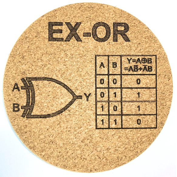【理系コースター】論理回路を学ぶコースター4種　コルク MDF材 5枚目の画像