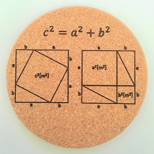 【理系コースター】数学の定理を視覚的に理解するコースター4種　コルク MDF材 2枚目の画像