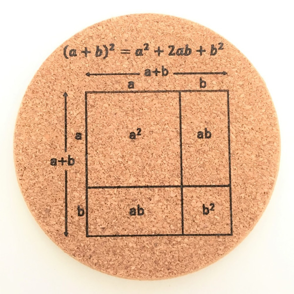 【理系コースター】数学の定理を視覚的に理解するコースター4種　コルク MDF材 3枚目の画像