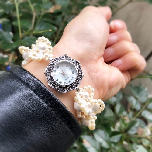 パールフリルブレスウォッチ/シルバー/腕時計 腕時計 atelier R＋ 通販