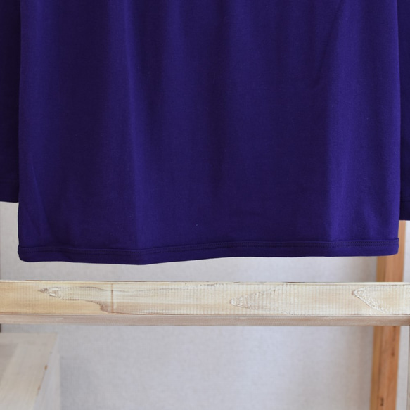 cherpuna　シェールプナ　No.CJ004　ギャザータートルネック長袖　古代紫　綿100％　日本製 3枚目の画像