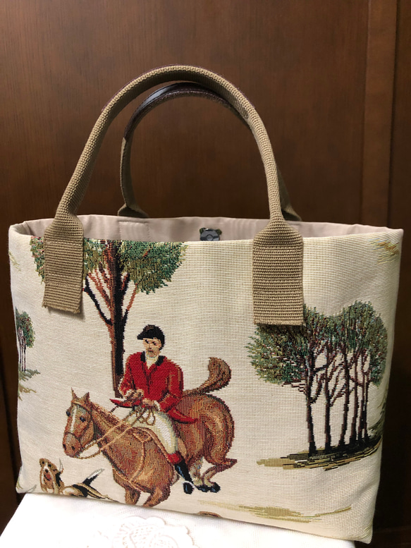 フランス製ゴブラン織トートバッグ 馬柄 トートバッグ Cupid