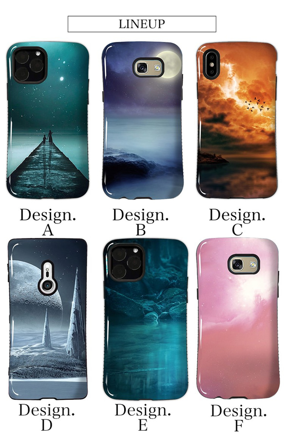 スマホケース 各機種対応 iPhone13 Galaxy Xperia タフケース 耐衝撃 アート taf-023 2枚目の画像