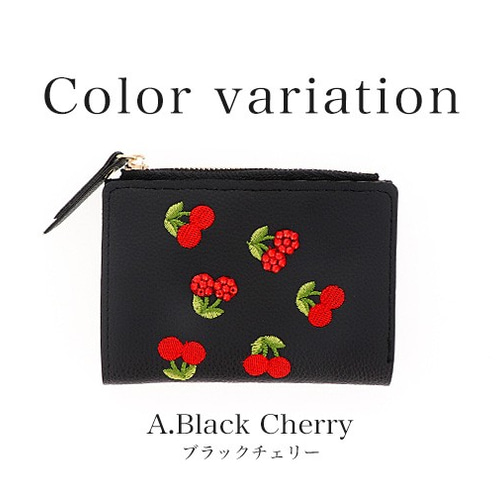 ミニ財布 レディース ミニカードケース フルーツ チェリー