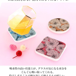 【名入れ】珪藻土コースター コースター インテリア雑貨 プレゼント 2枚組 花柄 花 coaster-mo-016 2枚目の画像