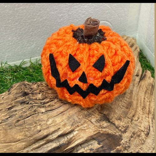 ハロウィン 手編みかぼちゃ 大人のカラー 玄関飾り 季節物