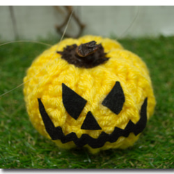 ハロウィン 手編みかぼちゃツル付き  玄関飾り 季節物 4枚目の画像
