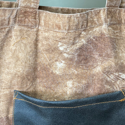 ヴィンテージ風　柿渋染めトートバッグ 4枚目の画像