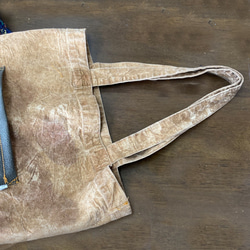 ヴィンテージ風　柿渋染めトートバッグ 6枚目の画像