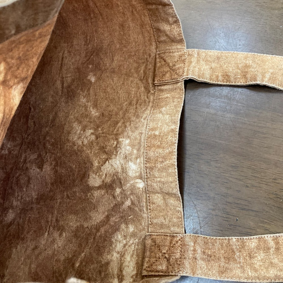 ヴィンテージ風　柿渋染めトートバッグ 7枚目の画像