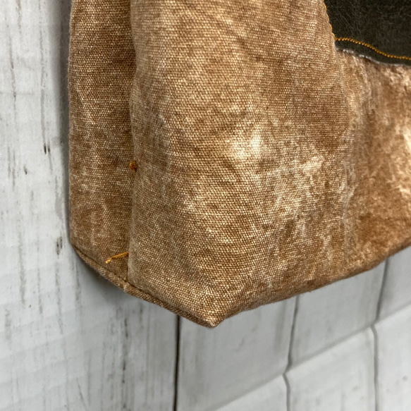 ヴィンテージ風　柿渋染めトートバッグ 8枚目の画像