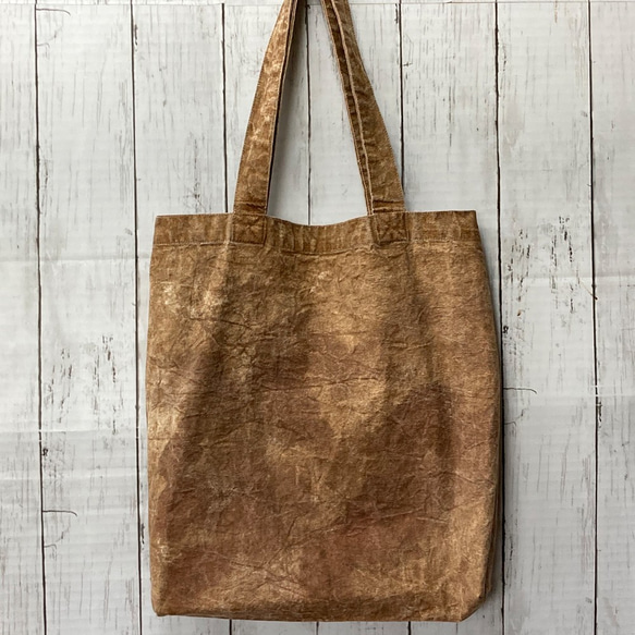 ヴィンテージ風　柿渋染めトートバッグ 9枚目の画像